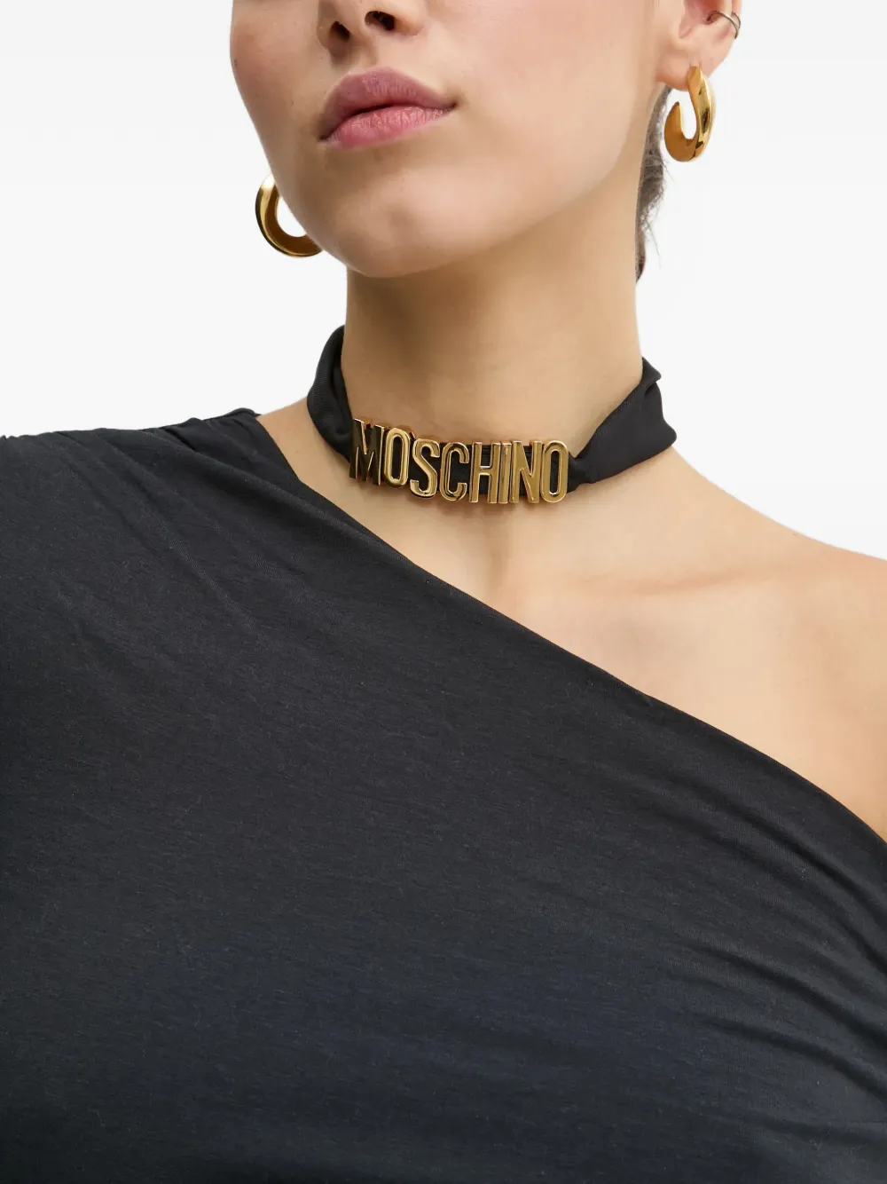 Moschino Foulard con logo - Nero