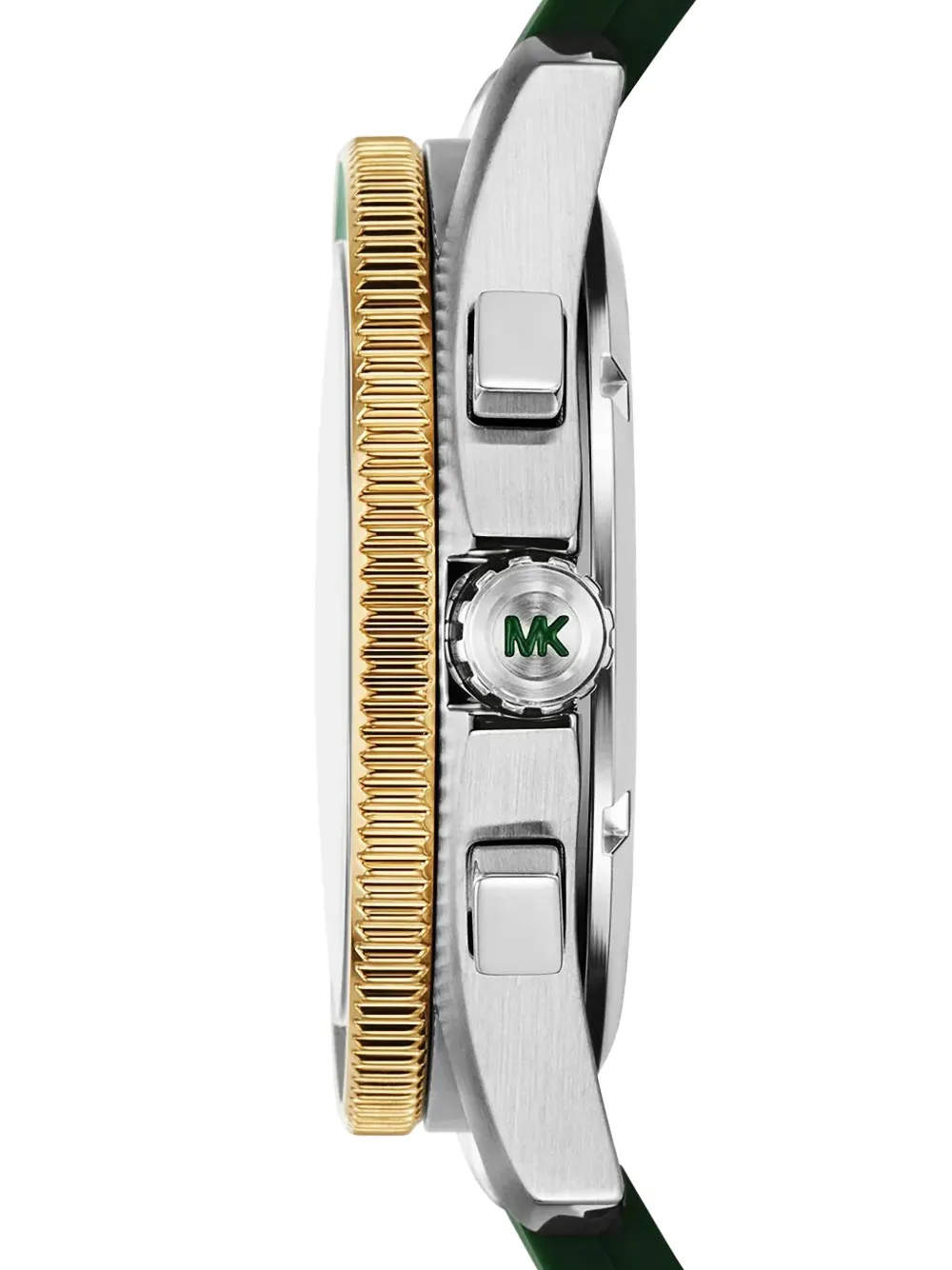Michael Kors Oversized Maritime Two-tone And Silicone Watch In Green