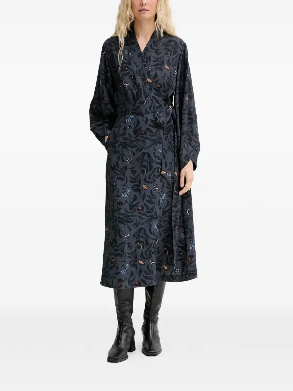MUNTHE Gitalu Floral Midi Dress | Grey | FARFETCH GE