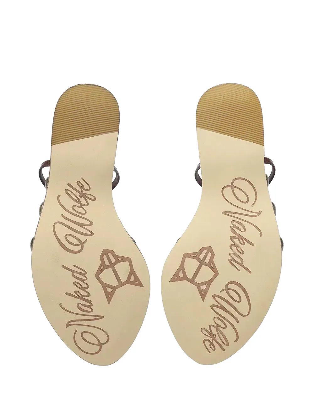 NAKED WOLFE Tiger Lilly sandalen met enkelbandje Bruin