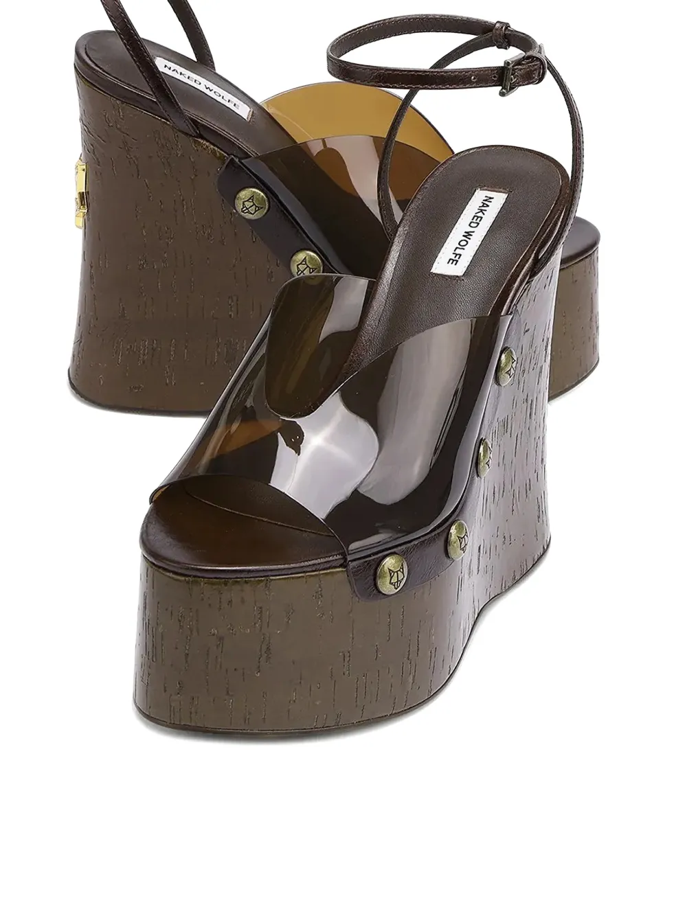 NAKED WOLFE Tiger Lilly sandalen met enkelbandje Bruin