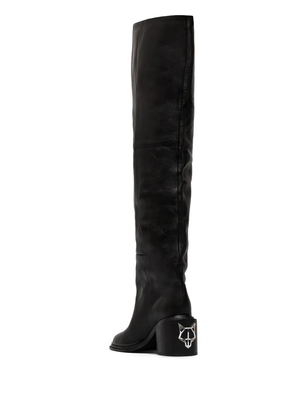 NAKED WOLFE 75 mm Prince leren laarzen Zwart