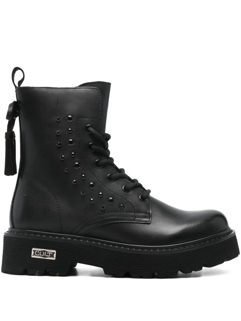 Cult lace-up studded boots Black