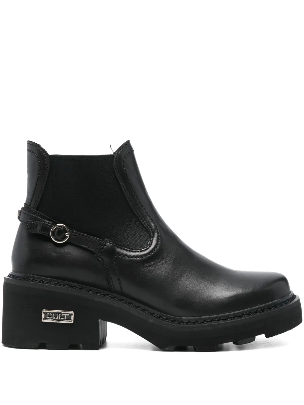 Cult elastic-panelled buckle Chelsea boots Black