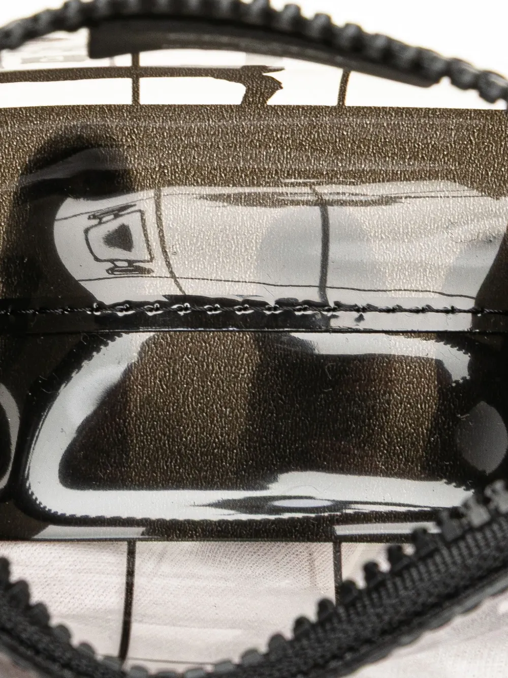 Pre-owned Chanel 2002-2003 Vinyl Coco Window Cosmetic Pouch In Black