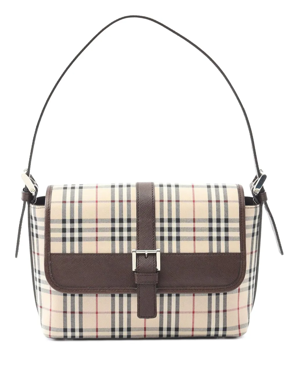 Burberry Pre-Owned 2000-2017 House Check Canvas Flap shoulder bag | Brown | Image 1