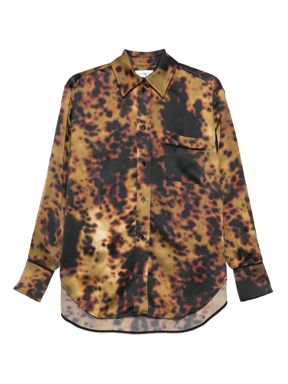 Victoria Beckham tortoiseshell-print shirt | Brown | Image 1