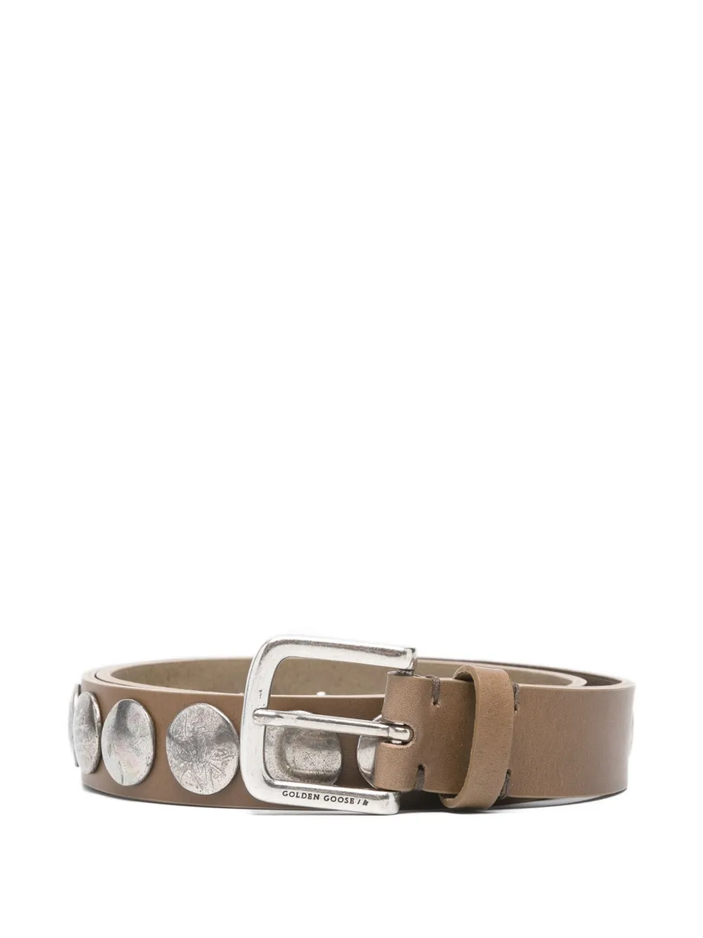 Golden Goose metallic-disc leather belt | Brown | Image 1