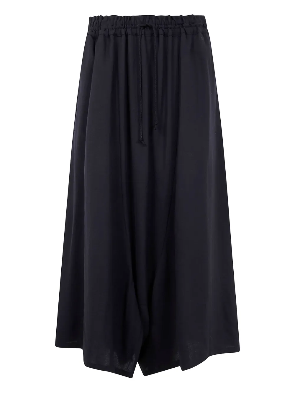 Y's Elastic-waist Wool Trousers In Black