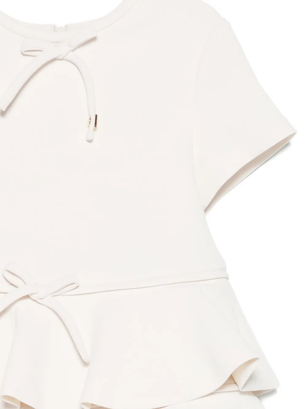 Elisabetta Franchi Ruffled Bow-embellished Dress In White