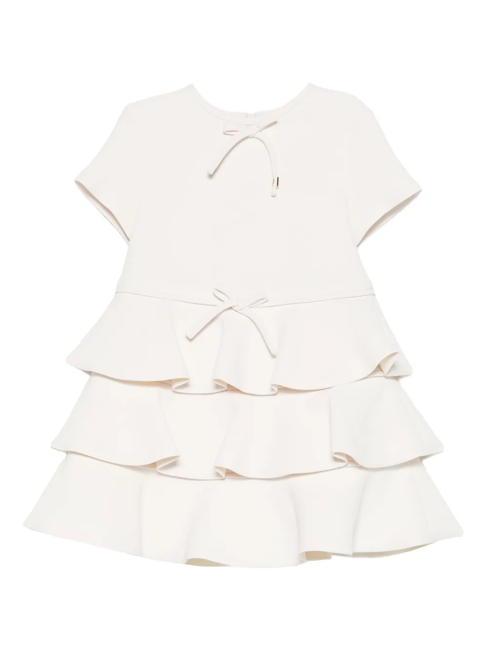 Elisabetta Franchi Kids ruffled bow-embellished dress - Bianco