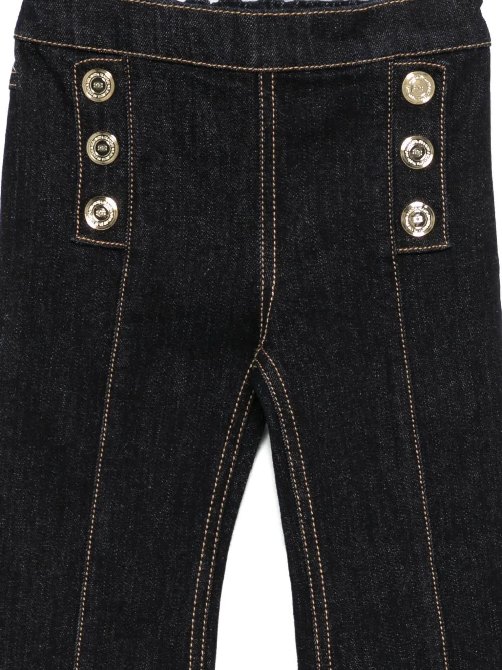 Elisabetta Franchi Button-embellished Jeans In Blue