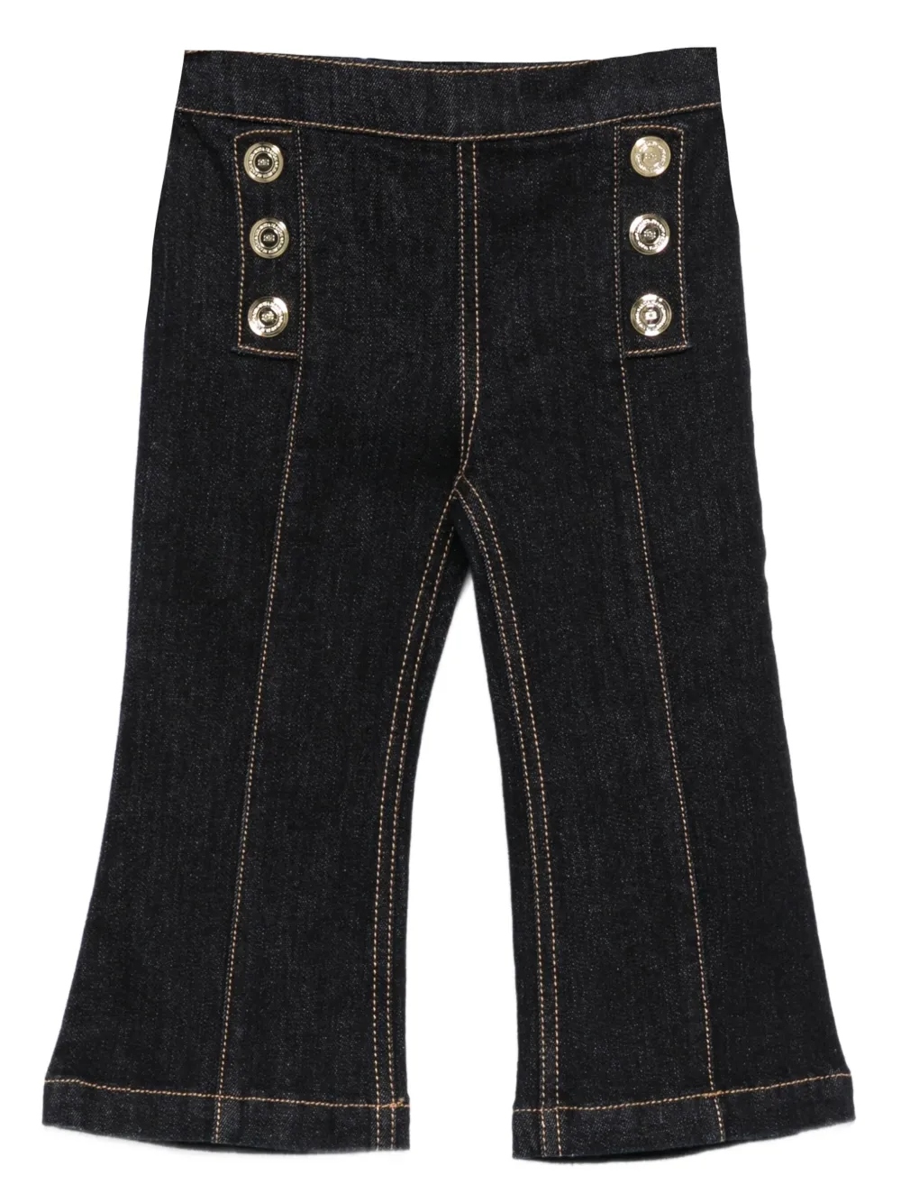Elisabetta Franchi Button-embellished Jeans In Blue