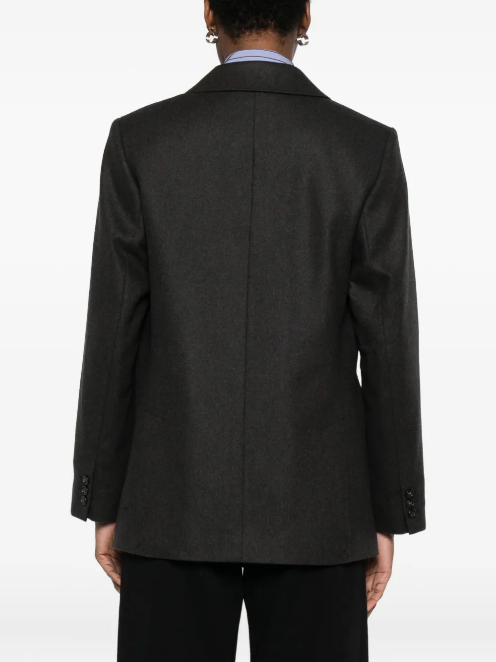Apc Double-breasted Wool Blazer In Brown