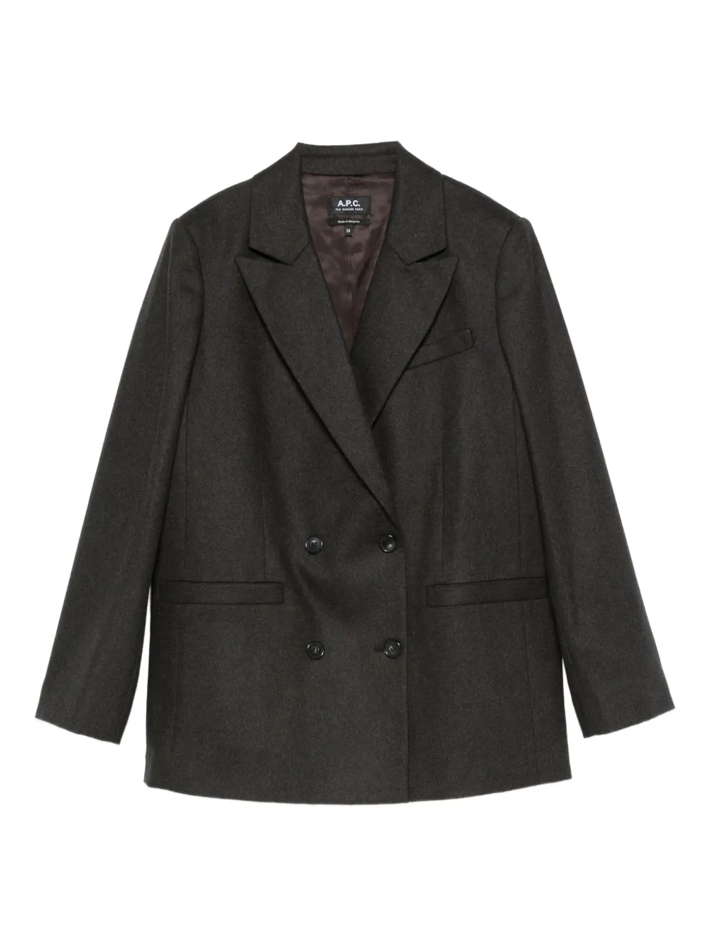 A.P.C. double-breasted wool blazer | Brown | Image 1