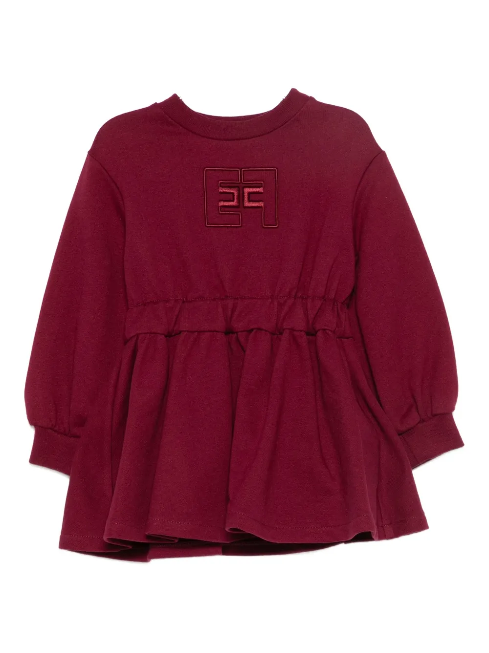 Elisabetta Franchi Logo-embroidered Dress In Red