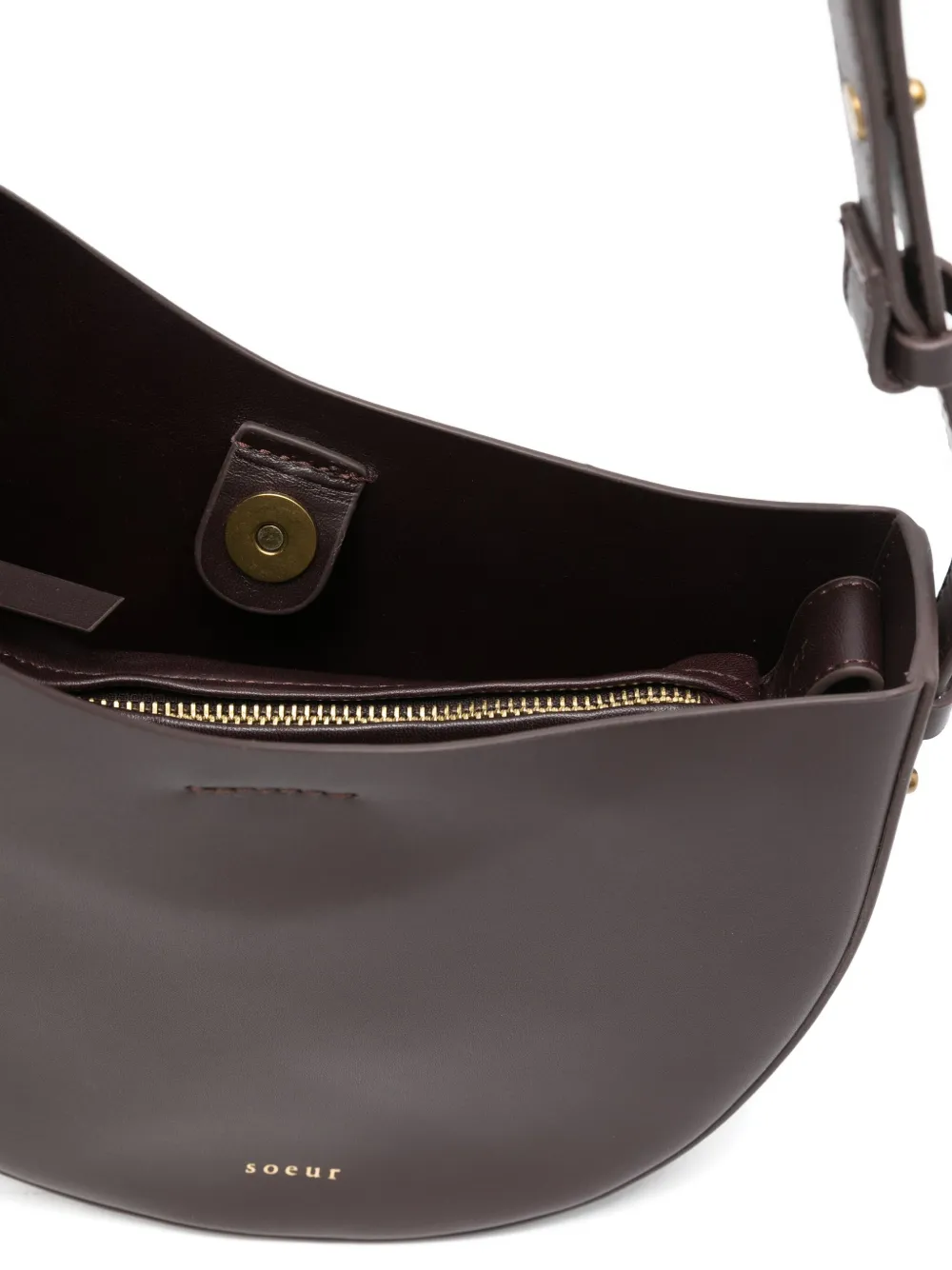 Soeur Winona Leather Shoulder Bag In Brown