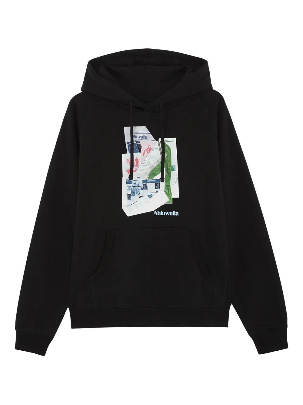 Ahluwalia graphic kangaroo-pocket hoodie | Black | Image 1