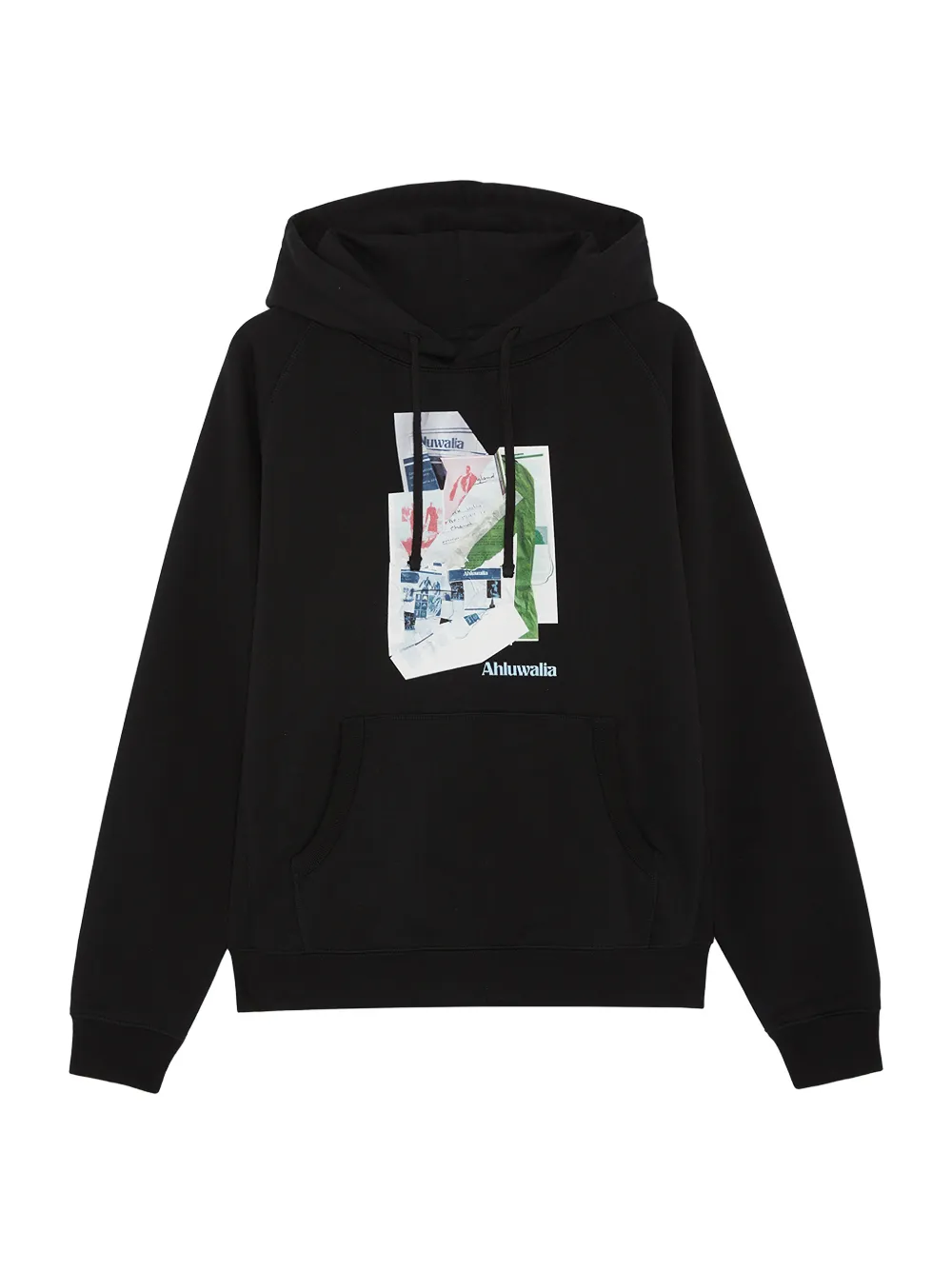 Ahluwalia graphic kangaroo-pocket hoodie Zwart