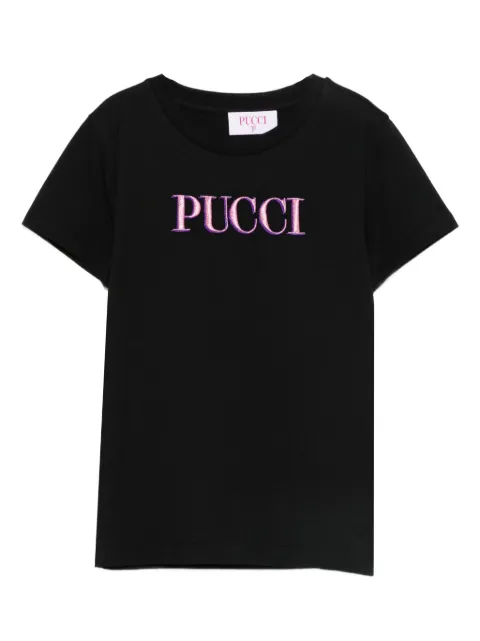 PUCCI Junior logo-embroidered T-shirt