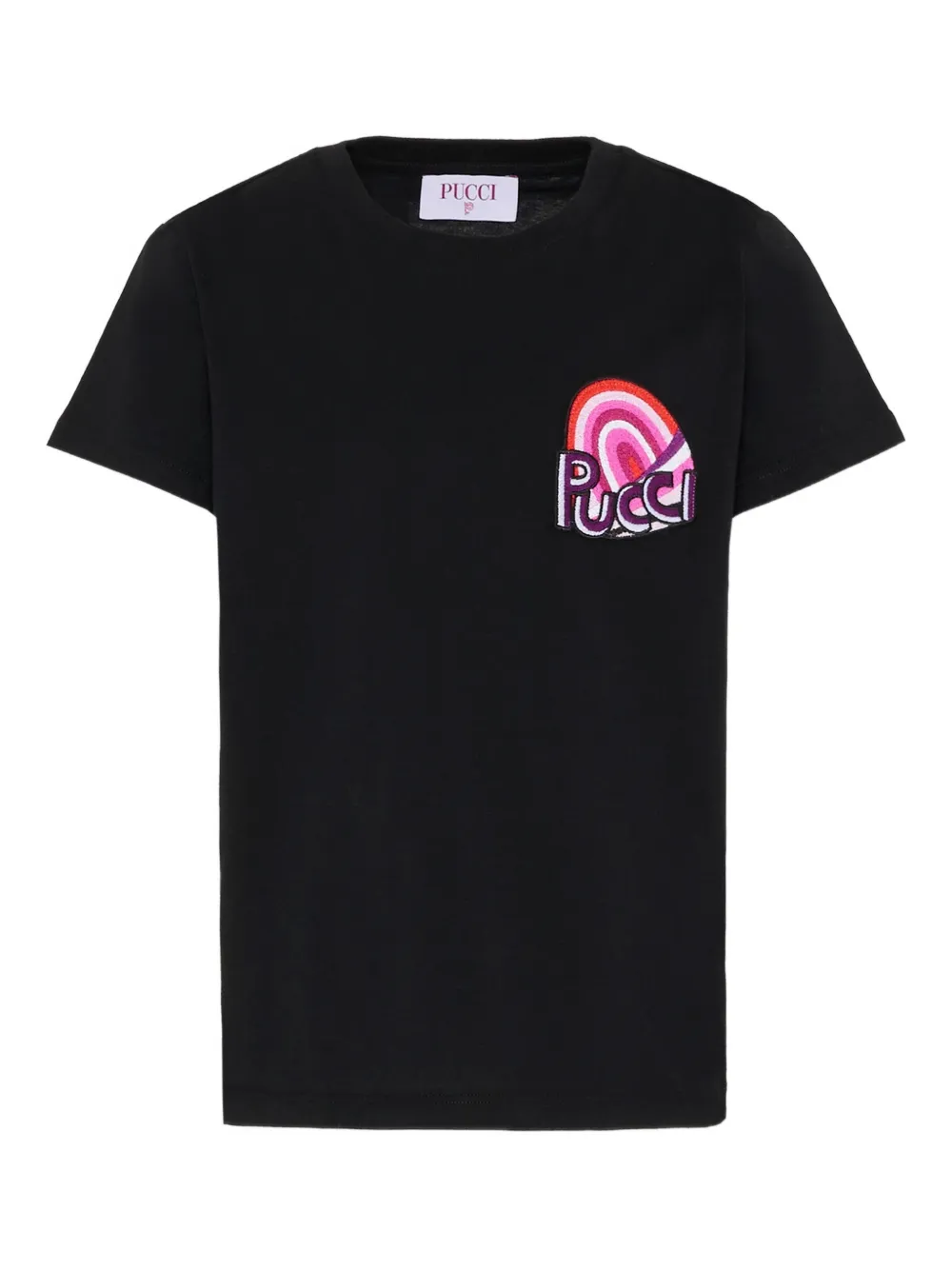 PUCCI Junior logo-embroidered T-shirt - Nero
