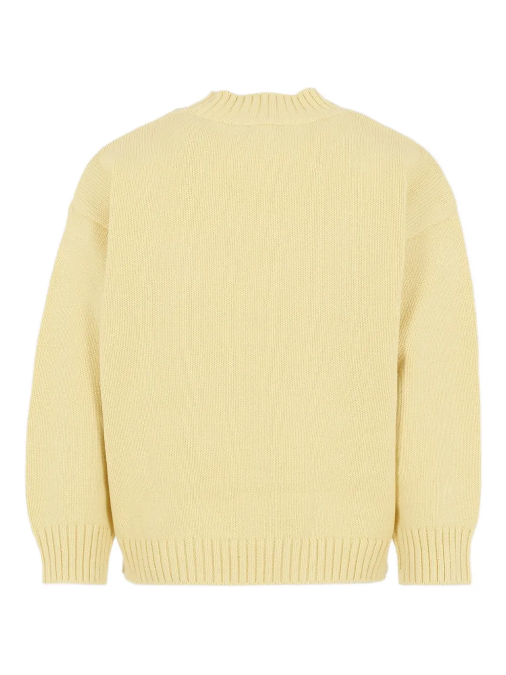 Mini Rodini Teddy Bear-intarsia Sweater In Yellow