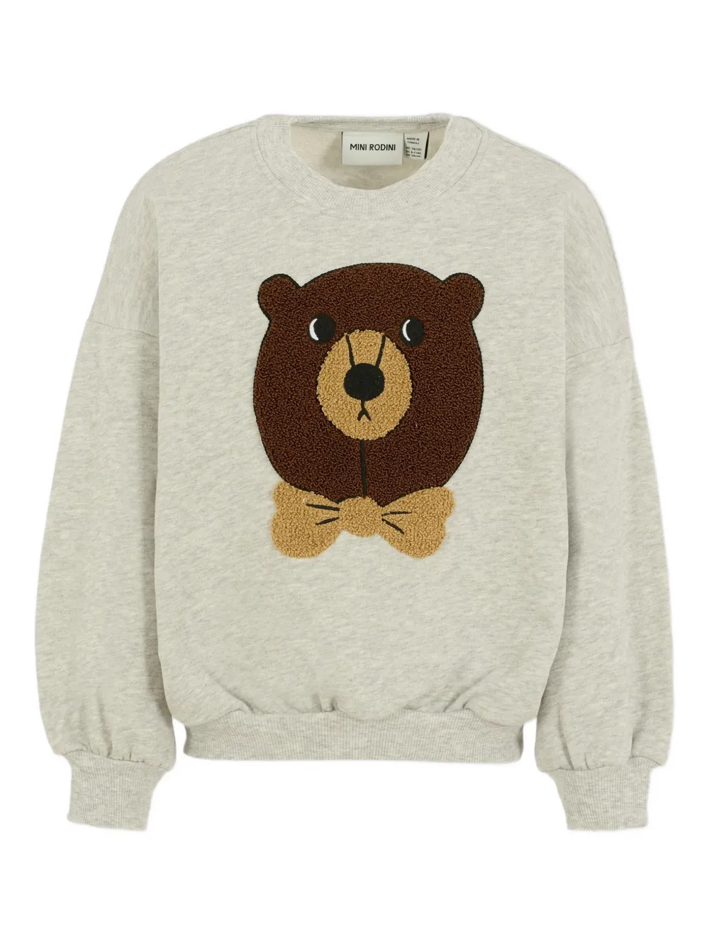 Mini Rodini Bear-embroidered Sweatshirt In Gray