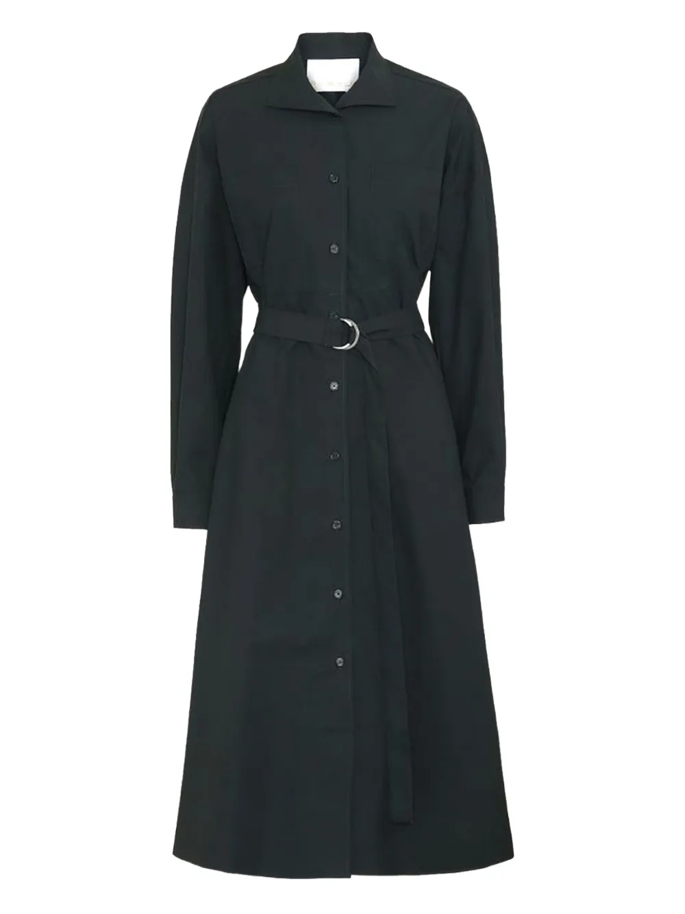 REMAIN belted long-sleeve shirt dress | Black | Image 1