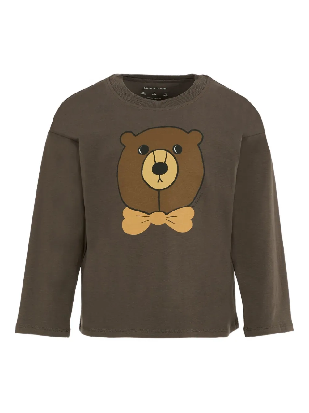 Mini Rodini Bear-print Long-sleeve Top In Brown