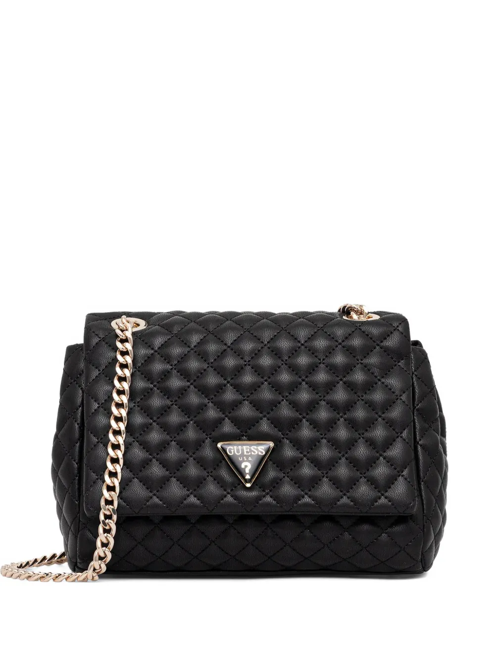 Guess Usa Everlee Quilted Shoulder Bag In Black