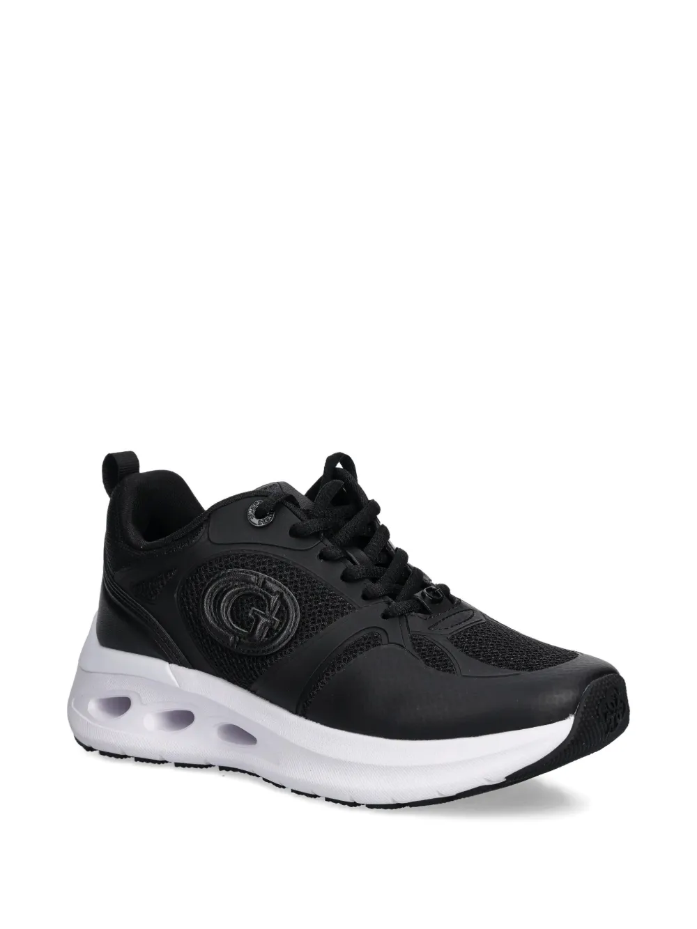 Guess Usa Logo-patch Sneakers In Black