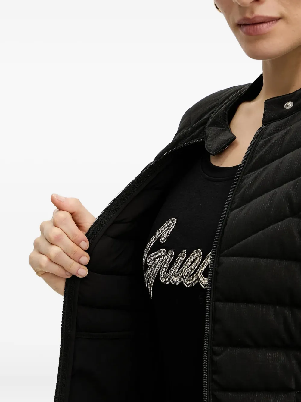 GUESS USA Gewatteerd jack Zwart