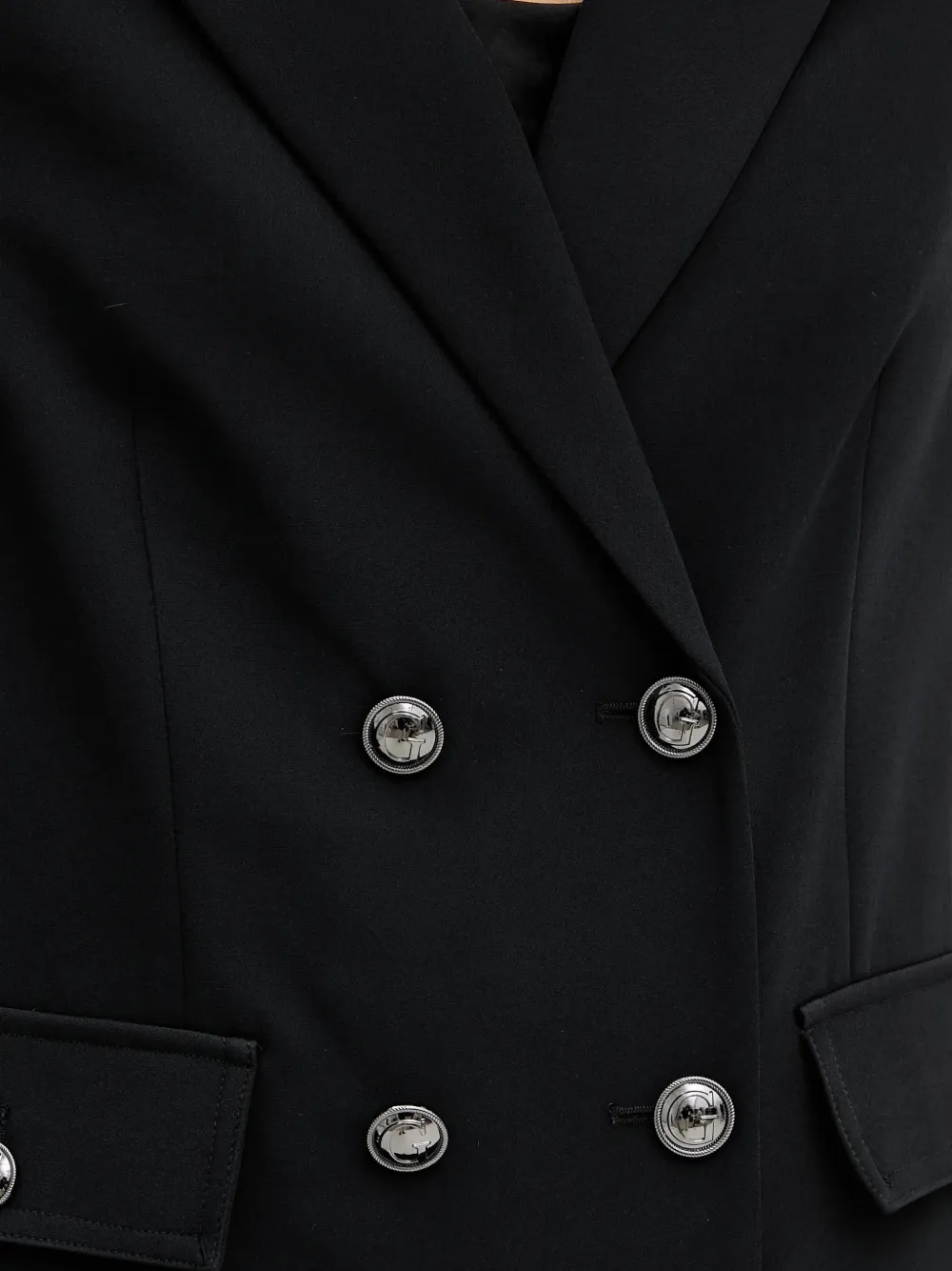 Guess Usa Double-breasted Blazer In Black