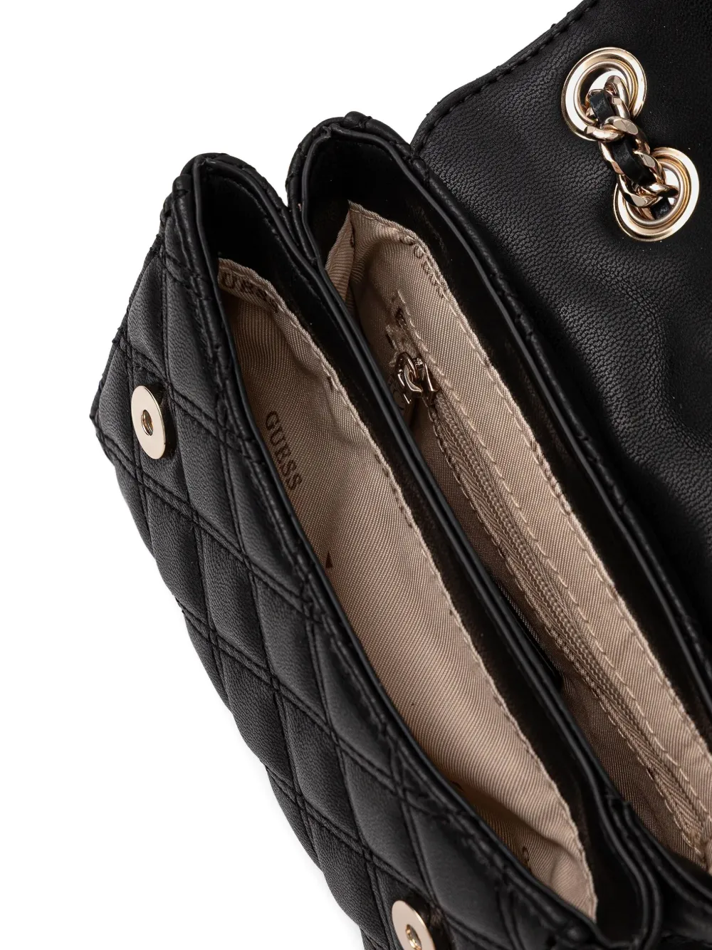 GUESS USA Giully gewatteerde mini-crossbodytas Zwart