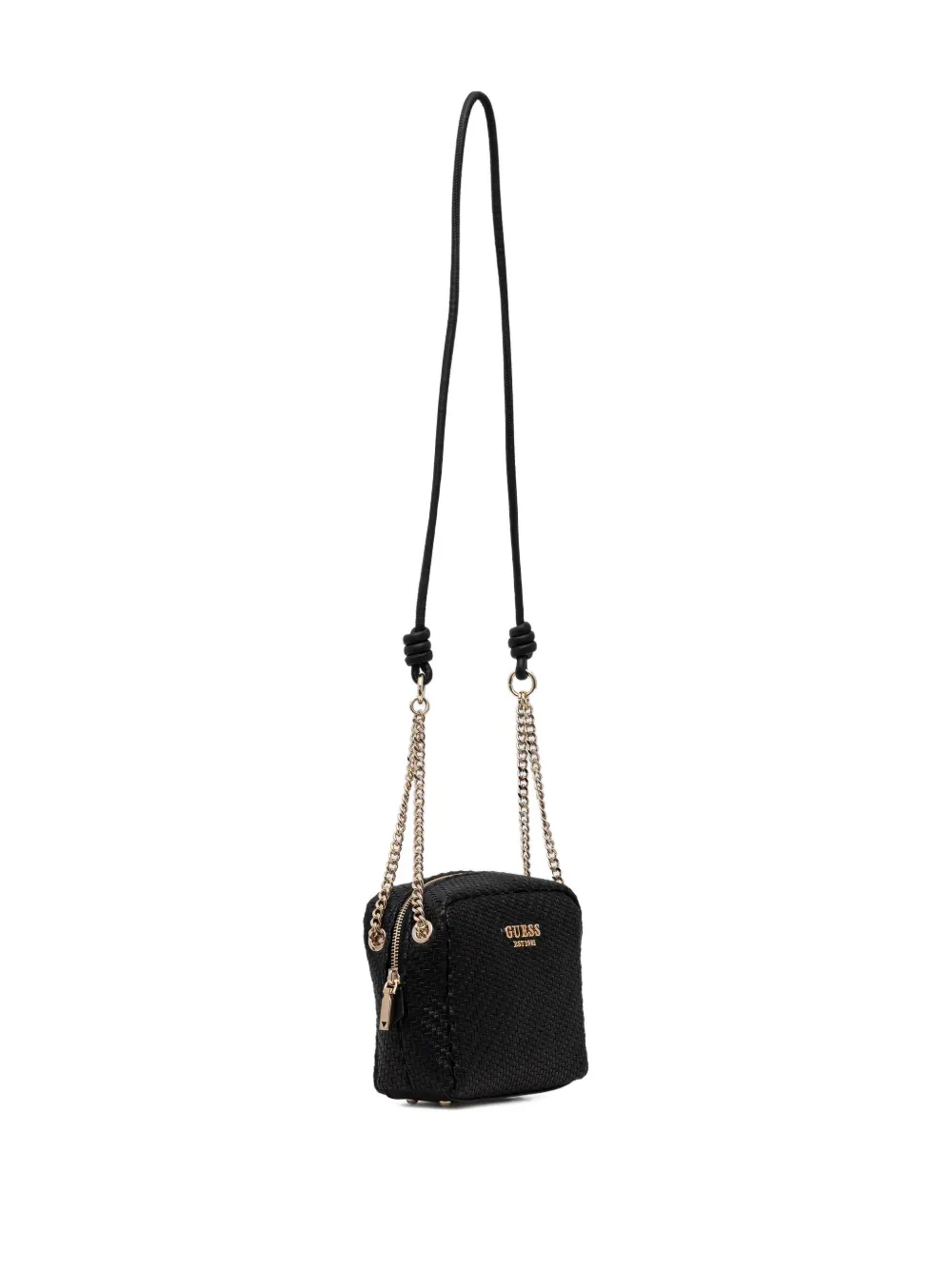Guess Usa Mini Mirema Logo-detail Crossbody Bag In Black
