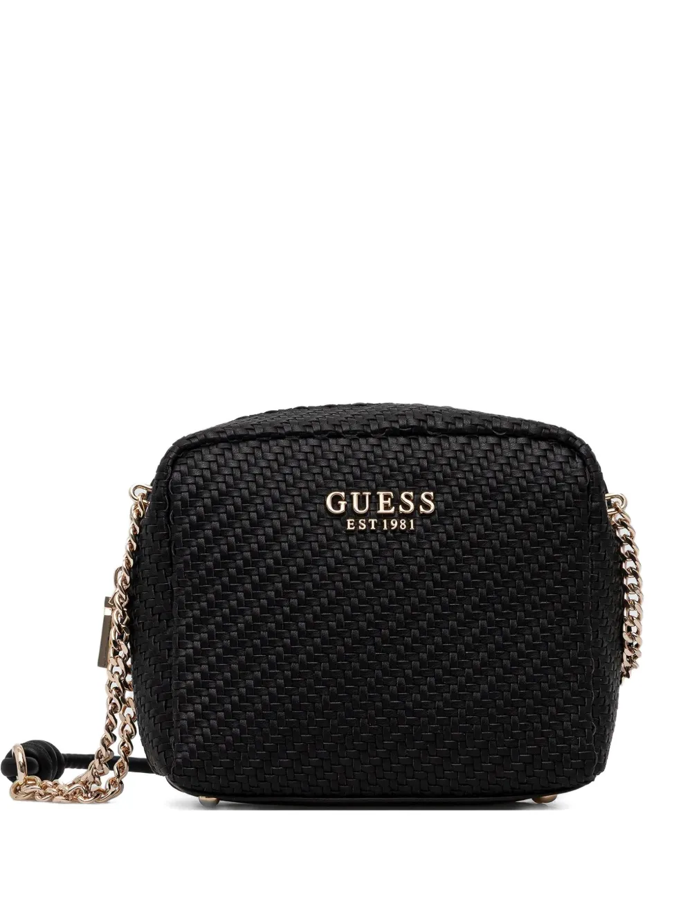 Guess Usa Mini Mirema Logo-detail Crossbody Bag In Black