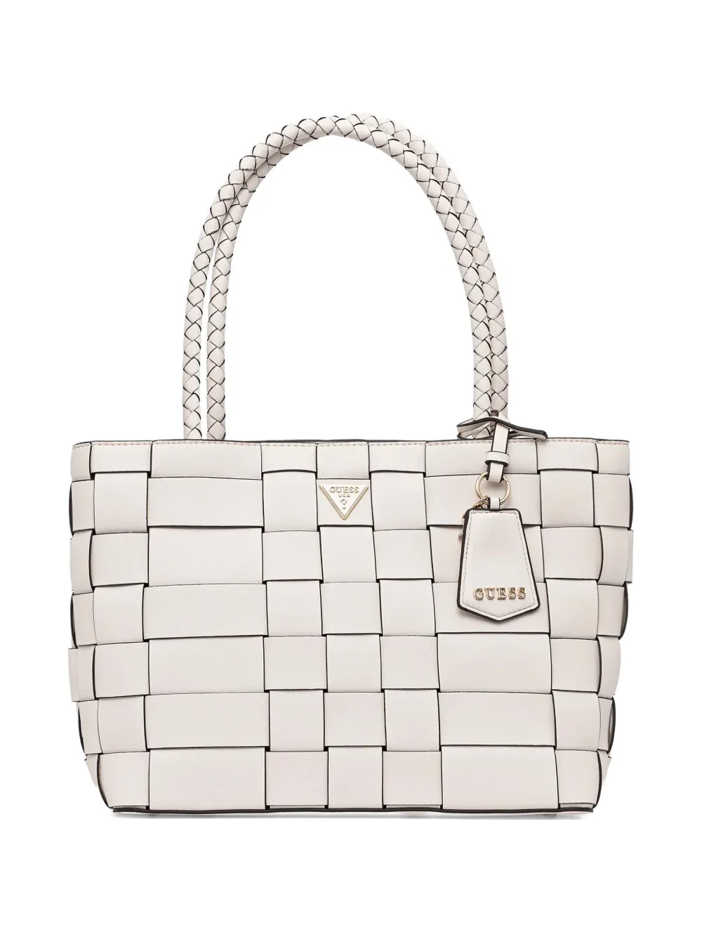 GUESS USA woven braided-handle tote bag - Neutrals