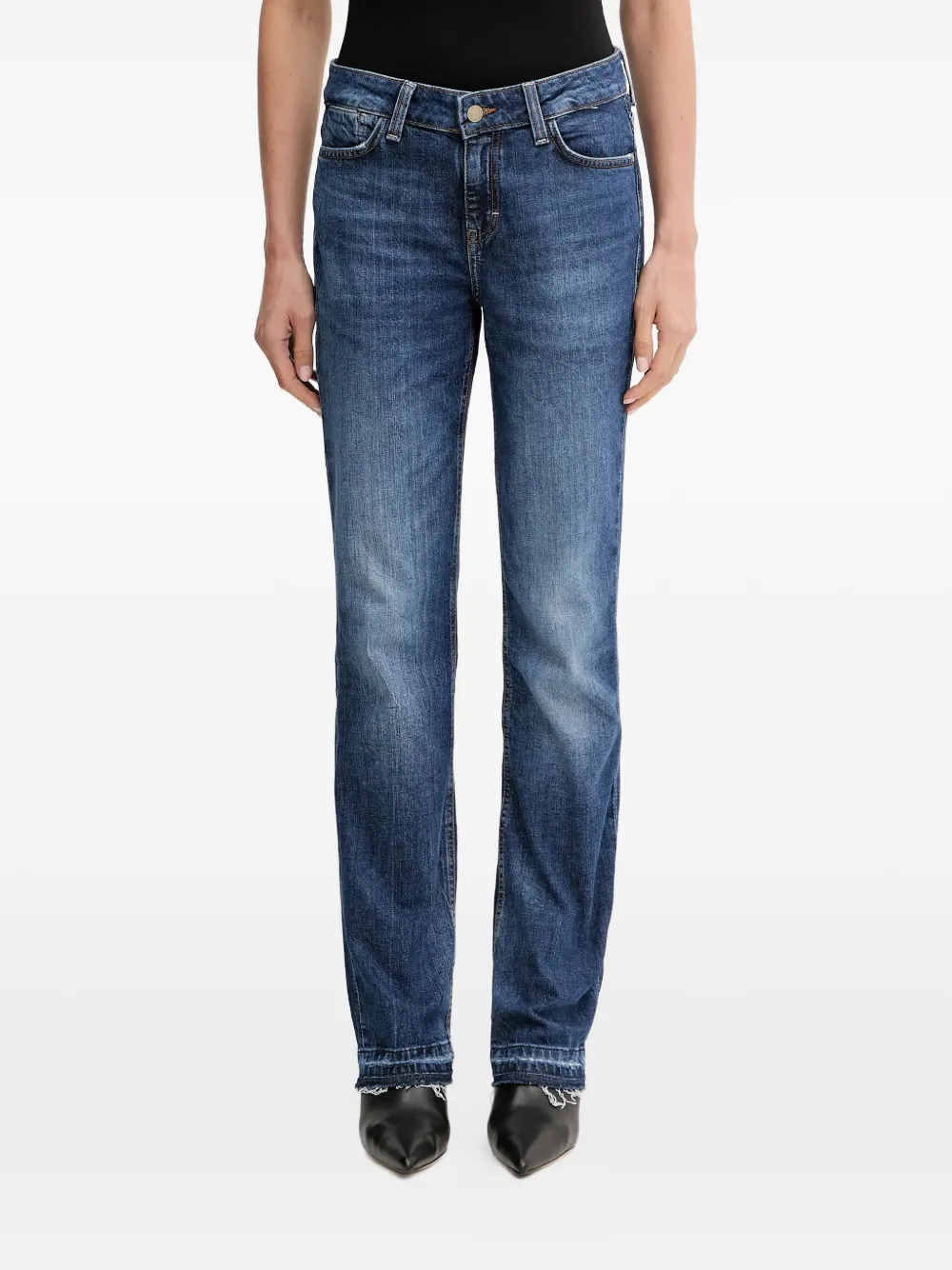 Guess Usa Raw-cut Straight-leg Jeans In Blue