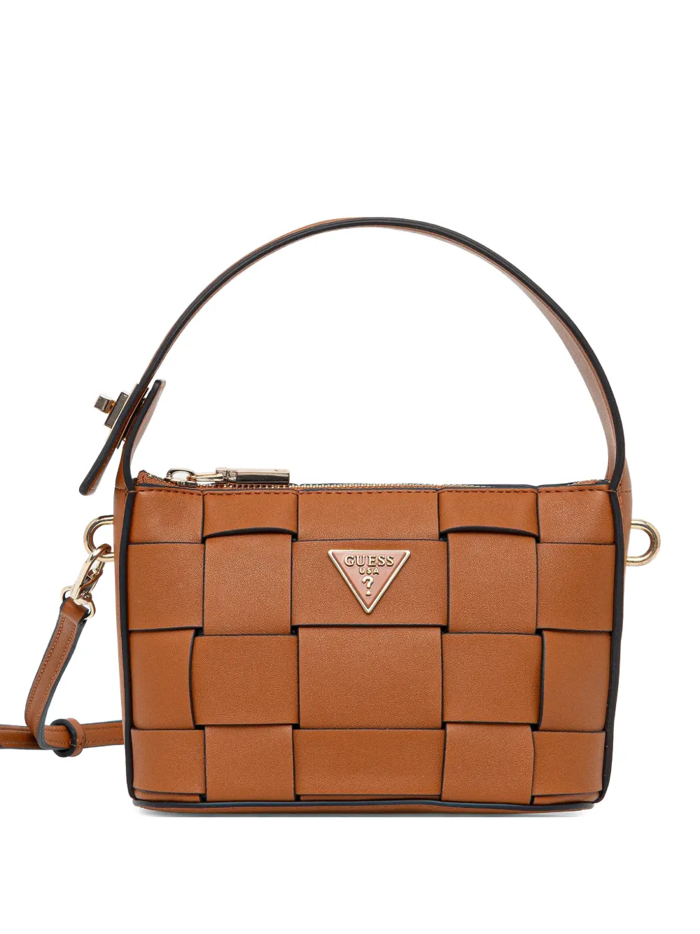 GUESS USA mini Maylee woven tote bag - Brown