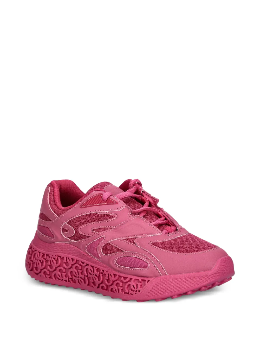 Guess Usa Mesh-panelled Sneakers In Pink