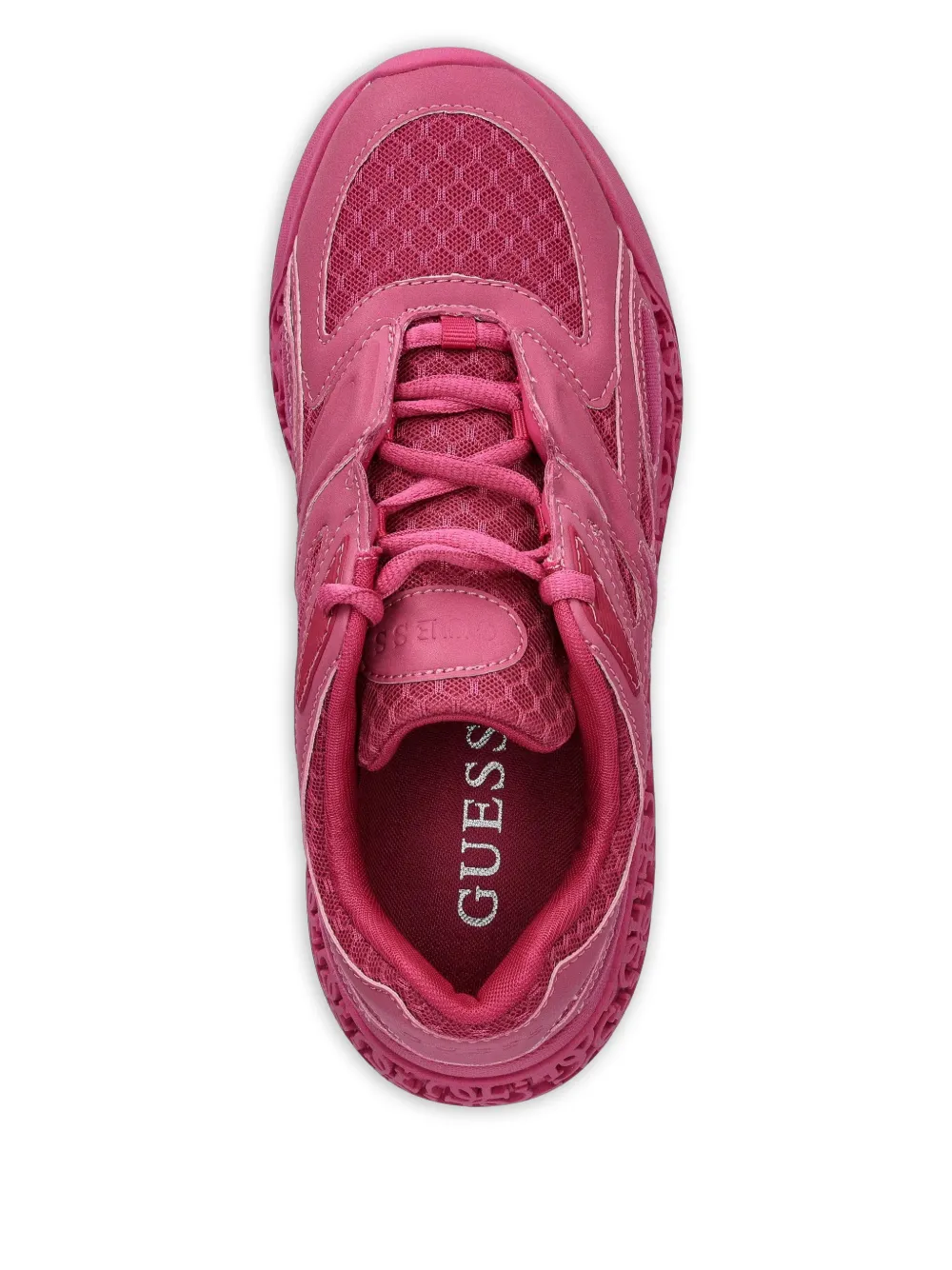 Guess Usa Mesh-panelled Sneakers In Pink
