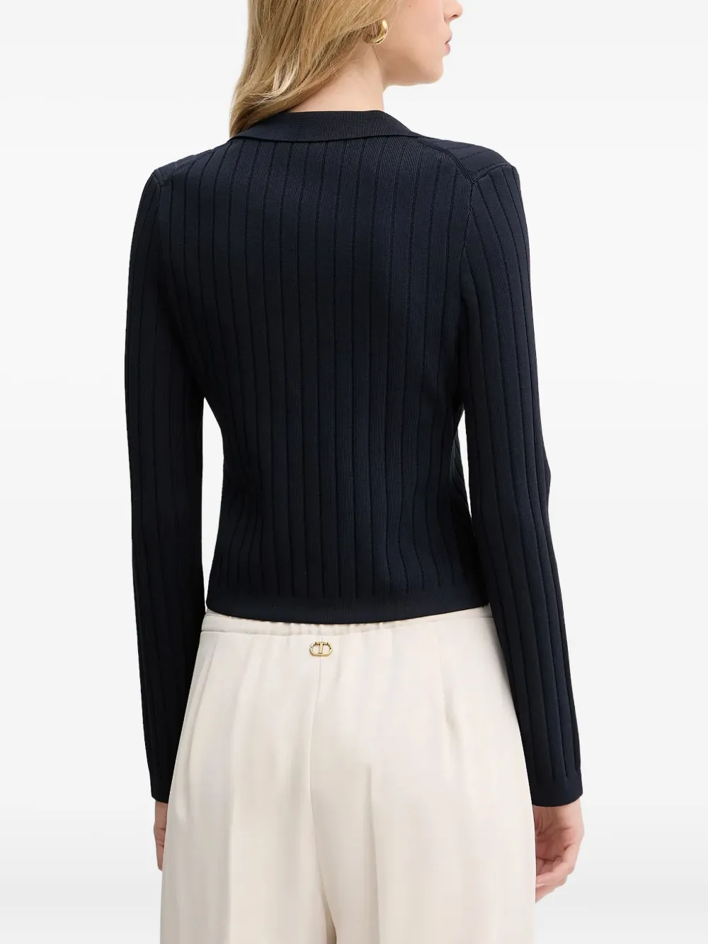  Guess Usa Buttoned Ribbed Cardigan - Blue 
