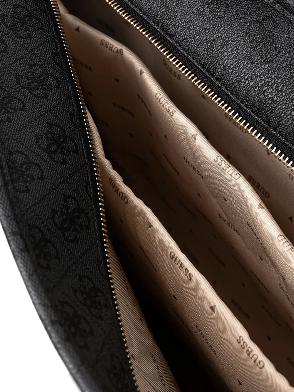 Guess Usa Monogram-pattern Tote Bag In Black