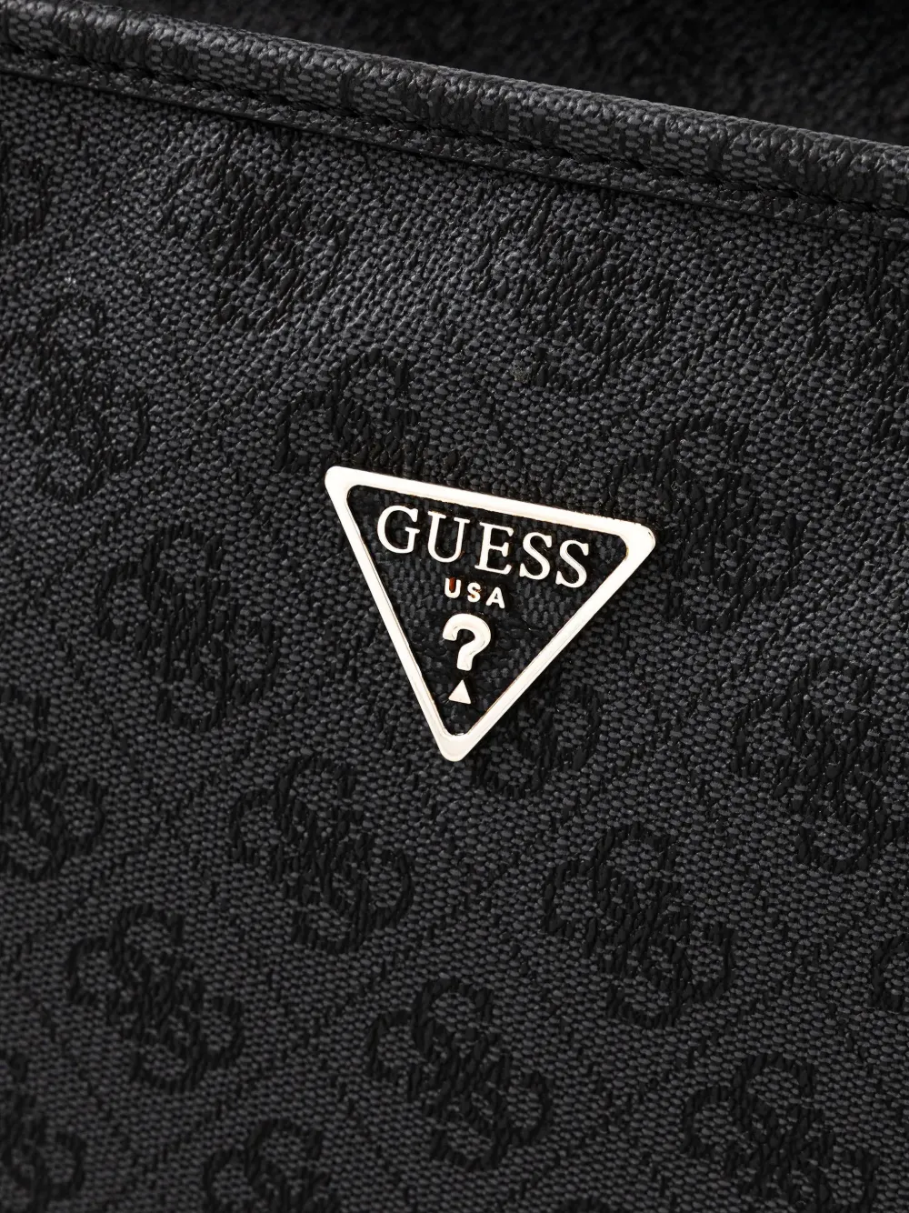 Guess Usa Monogram-pattern Tote Bag In Black