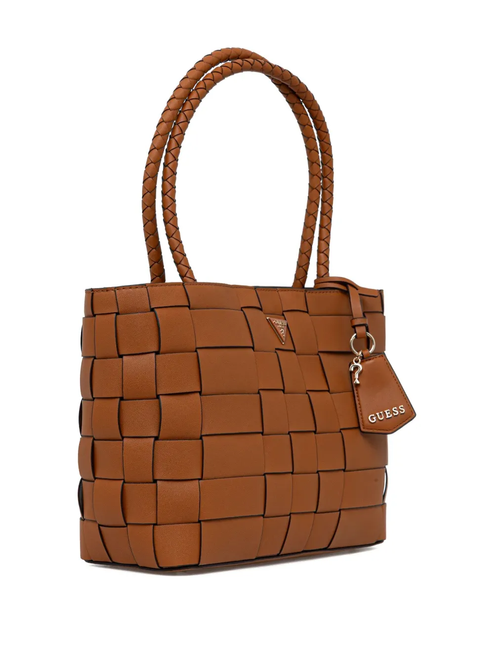 Guess Usa Maylee Logo-plaque Tote Bag In Brown