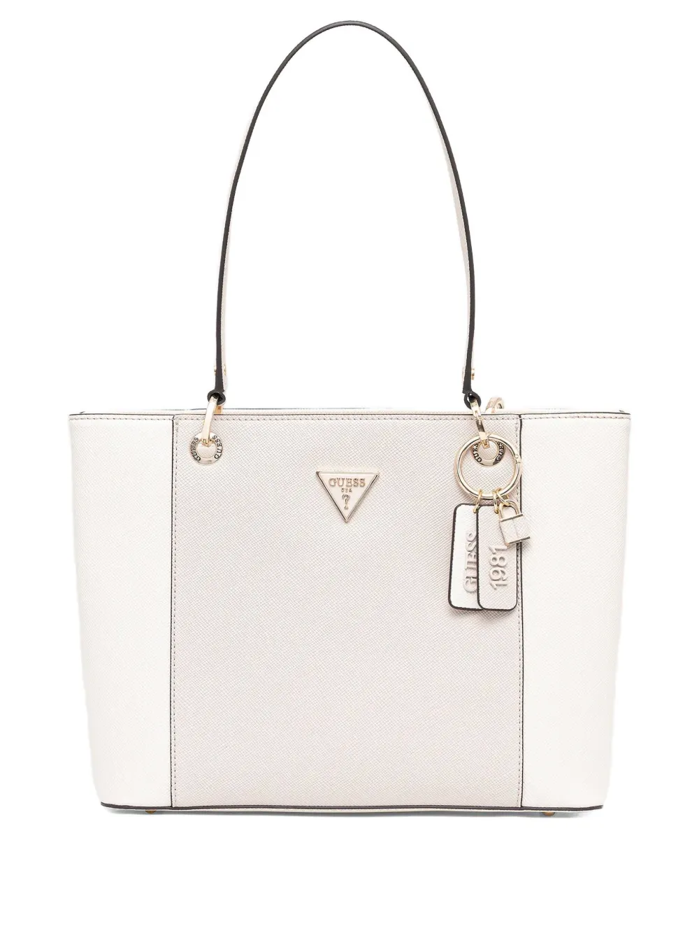 GUESS USA Noelle トライアングルロゴ ハンドバッグ - ニュートラル GUESS USA Noelle トライアングルロゴ ハンドバッグ - ニュートラル