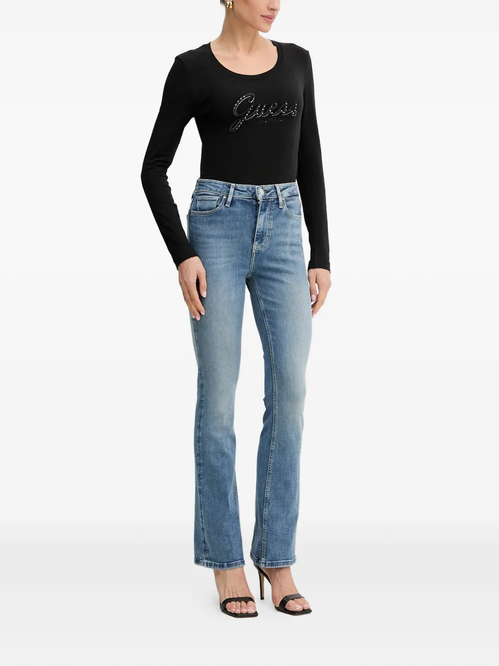  Guess Usa Logo-plaque Jeans - Blue 