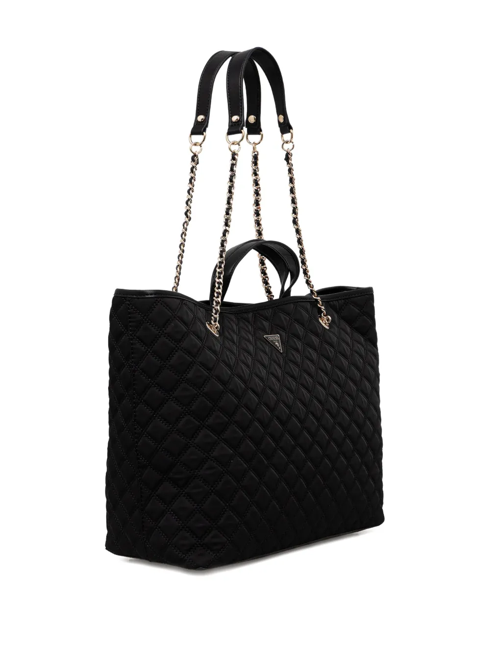 GUESS USA quilted chain tote bag - Zwart
