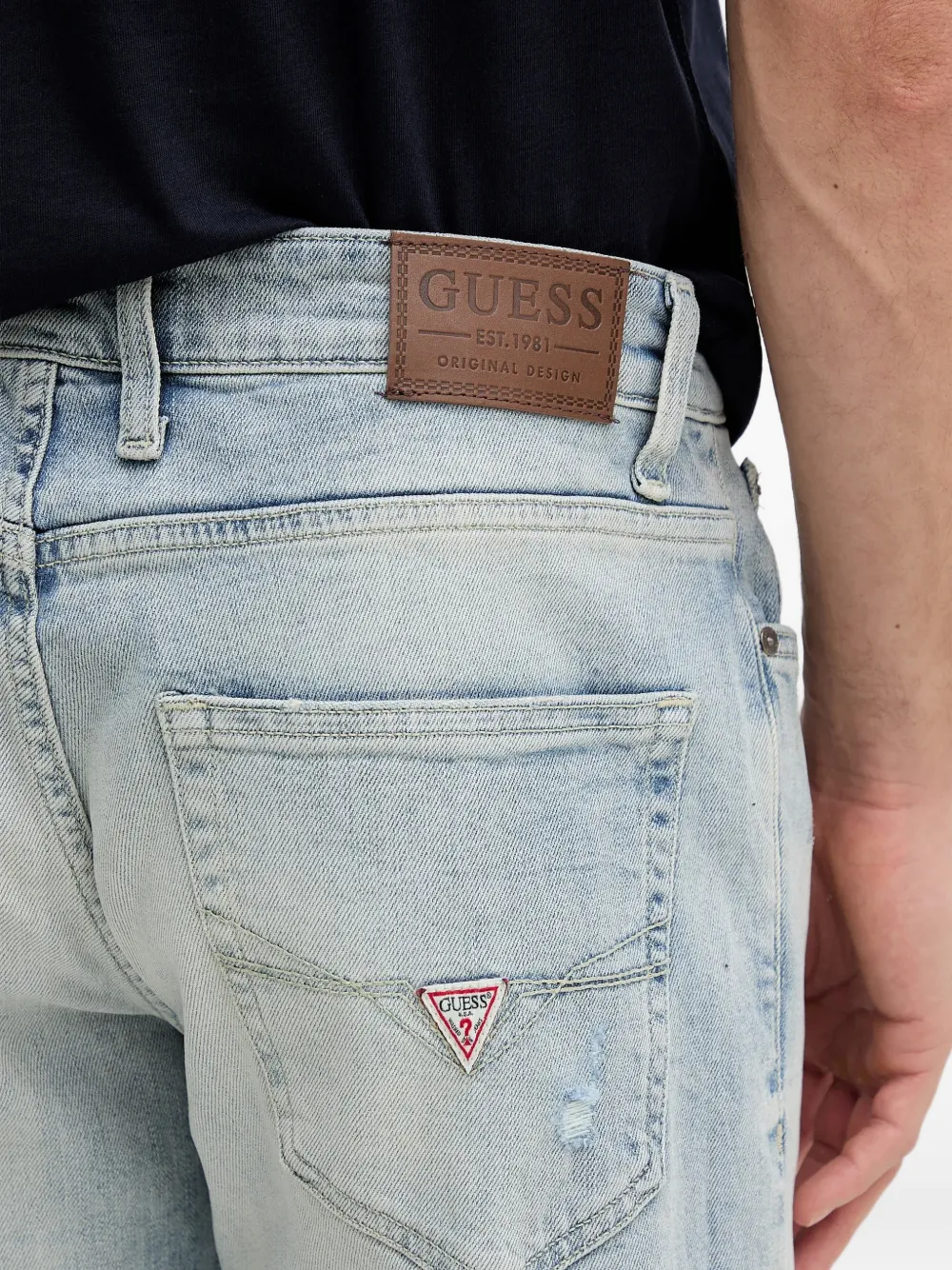 GUESS USA Mason jeans met logopatch Blauw