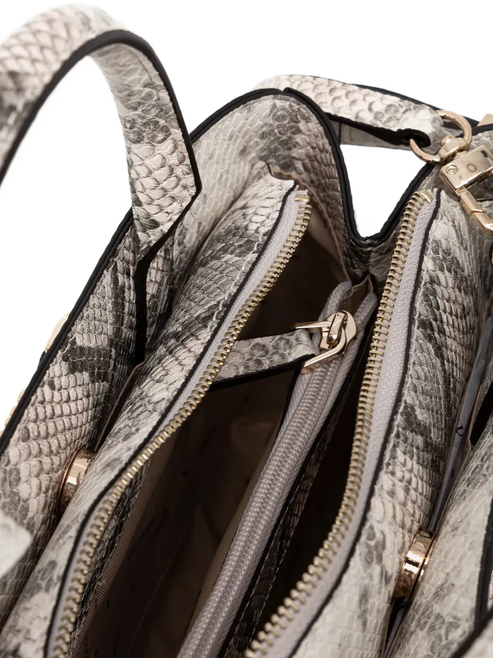 Guess Usa Snake-effect Tote Bag In Silver